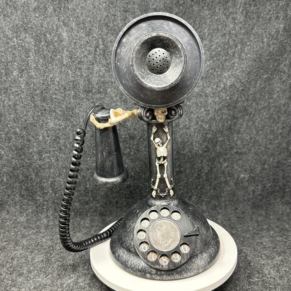 Vintage Candlestick Rotary Phone Halloween Decor Non Working Prop As-Is - Picture 1 of 10